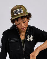 Camo Snapback Hat | Light Green