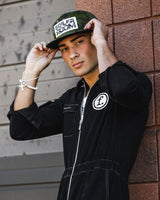 Camo Snapback Hat | Dark Green