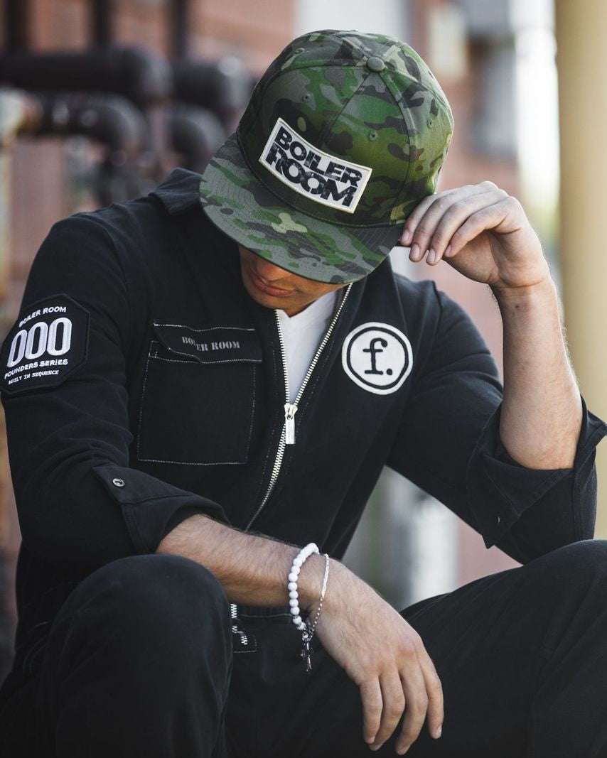 Camo Snapback Hat | Dark Green